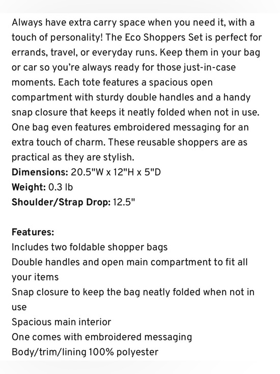 LUG - Set of 2 Eco Shoppers (with embroidery) - Picture 3 of 6